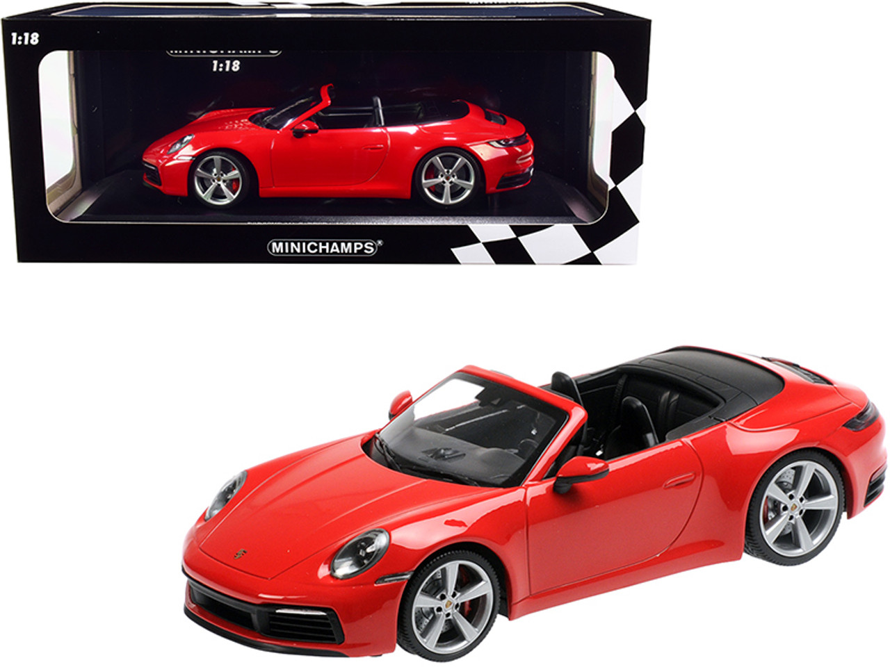 2019 Porsche 911 Carrera 4S Cabriolet Red Limited Edition to 504 pieces Worldwide 1/18 Diecast Model Car by Minichamps