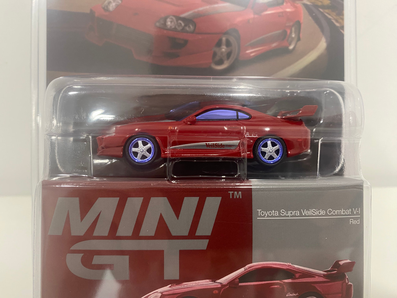 CHAES CAR 1/64 Mini GT Toyota Supra VeilSide Combat V-I (Red) Diecast Car Model