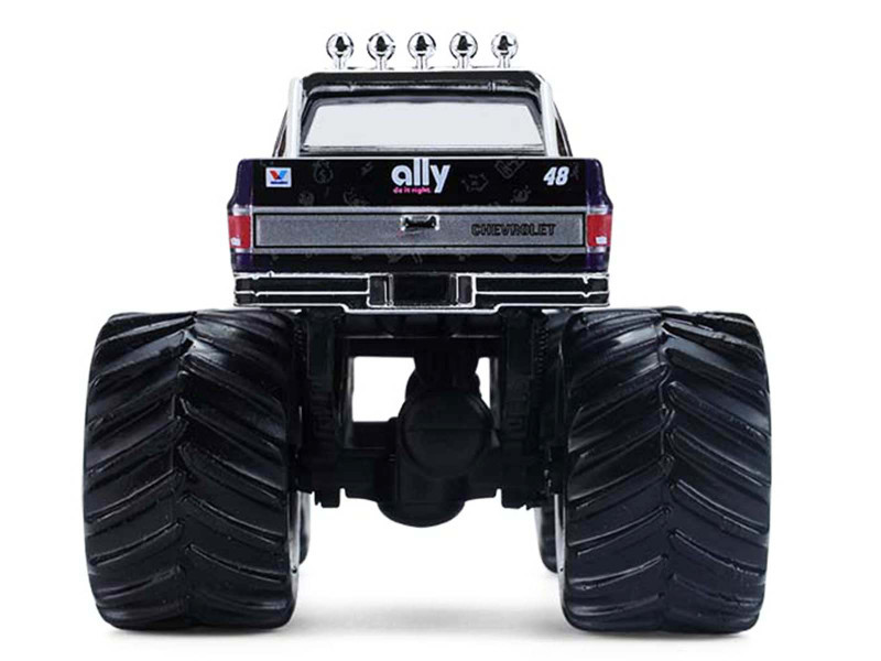 1984 Chevrolet Silverado Monster Truck #48 "Ally" Black and Purple with Graphics "Kings of Crunch - Hendrick Motorsports Tribute" Special Edition 1/64 Diecast Model Car by Greenlight