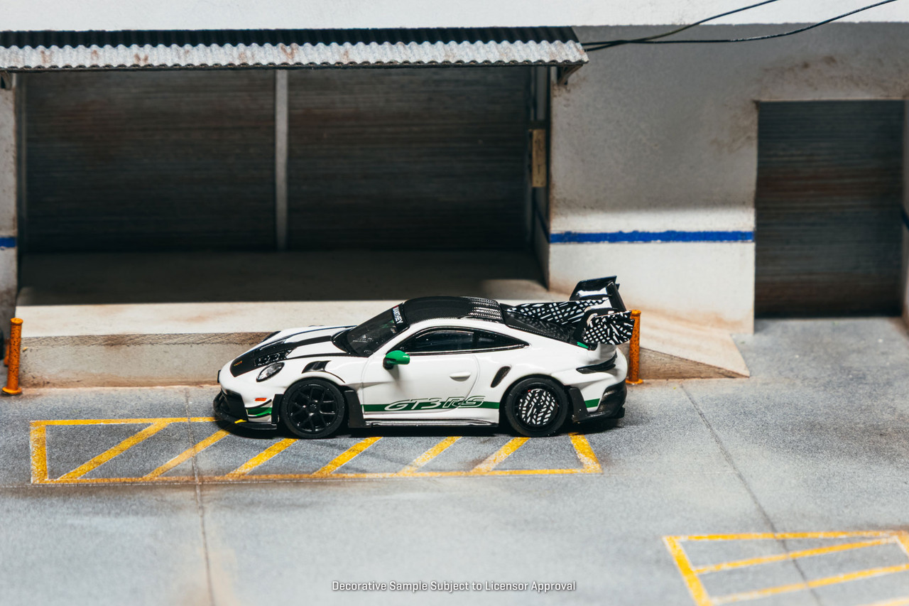 1/64 Tarmac Works Porsche GT3 RS (992.1) MR (White & Green) Diecast Car Model