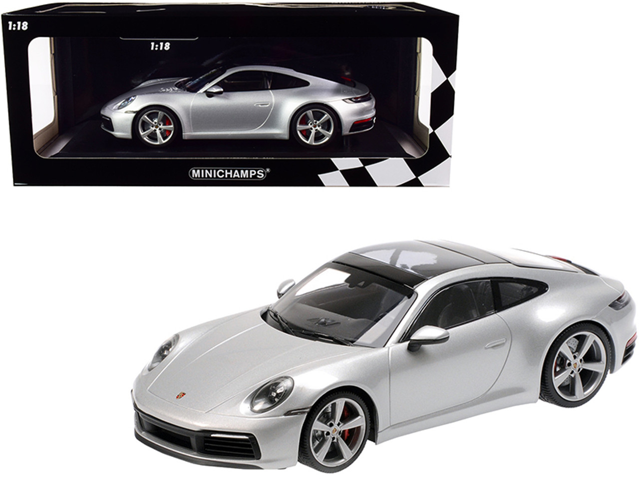 2019 Porsche 911 Carrera 4S Silver Metallic Limited Edition to 408 pieces Worldwide 1/18 Diecast Model Car by Minichamps