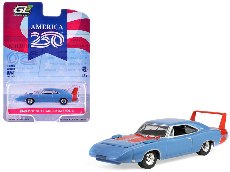 1969 Dodge Charger Daytona Blue with Red Stripes 