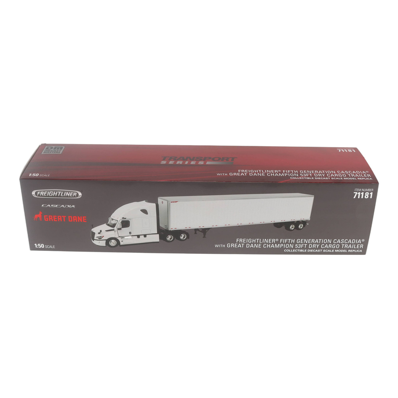 1/50 Diecast Masters Freightliner Cascadia Gen-5 (2025) with with Great Dane Champion 53ft Dry Cargo Trailer (White) Diecast Model