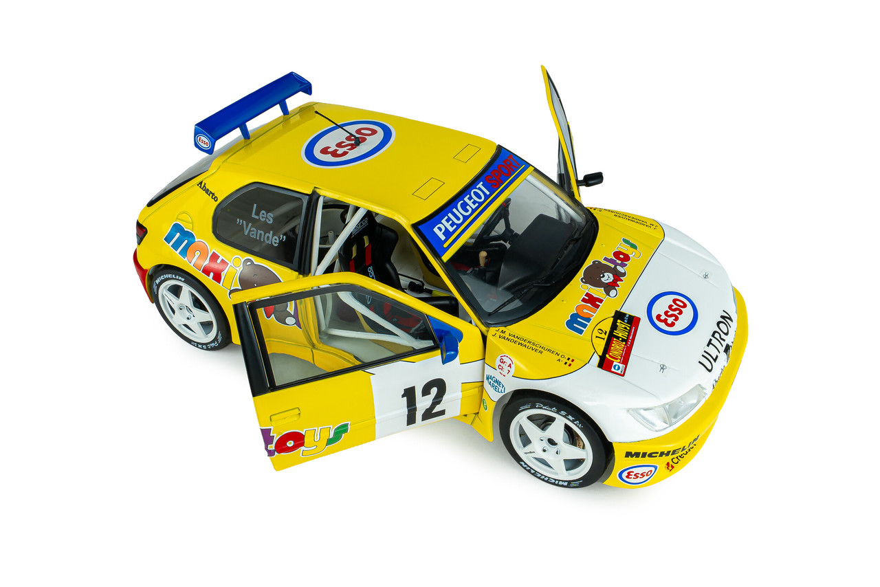 1/18 Solido 1997 Peugeot 306 Maxi Yellow #12 Diecast Car Model