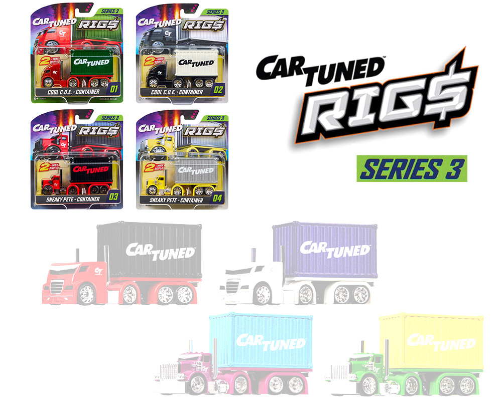 1/64 CarTuned Set of 4 Container Rigs Series 3 Assortment