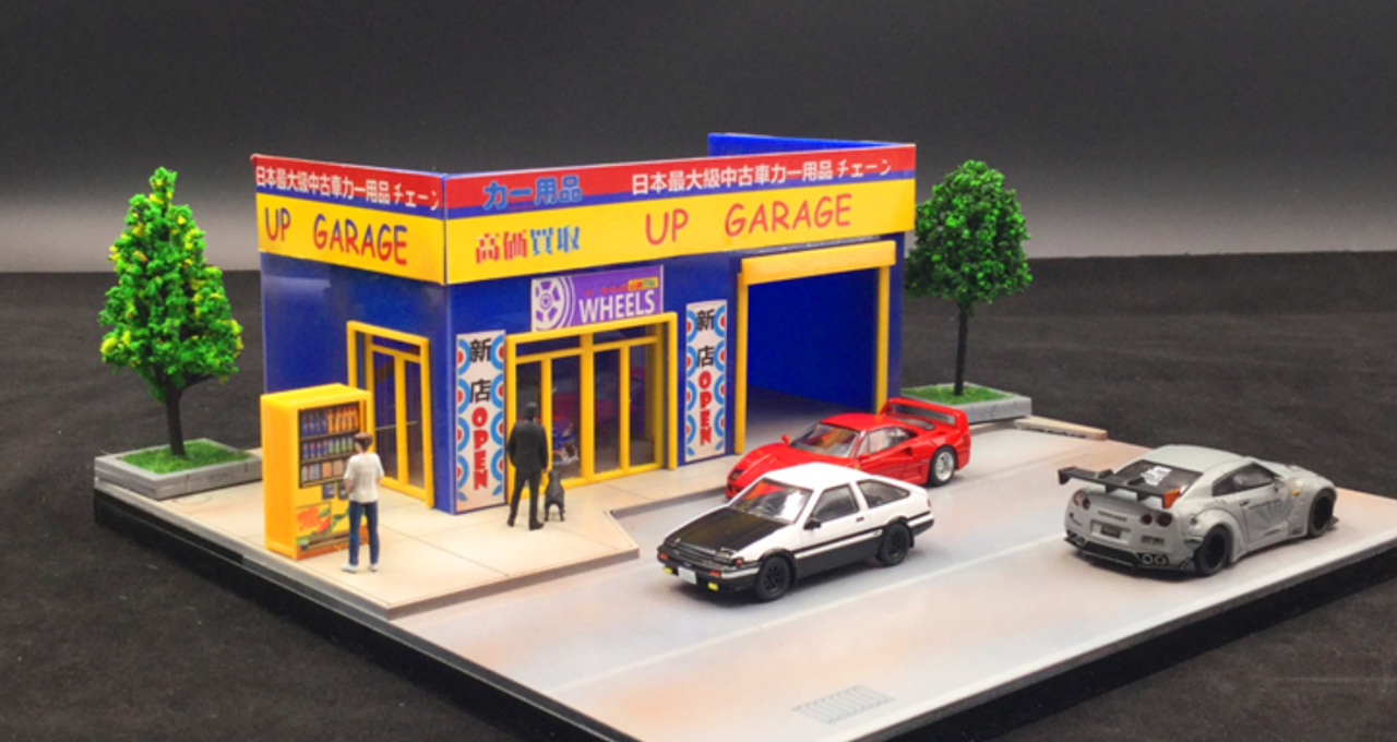 1/64 Magic City Up Garage Building City Scene w/ Lights (Car models not included)