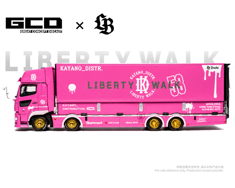 1/64 GCD LBWK Hino 700 LB Truck (Pink) Special Edition Diecast