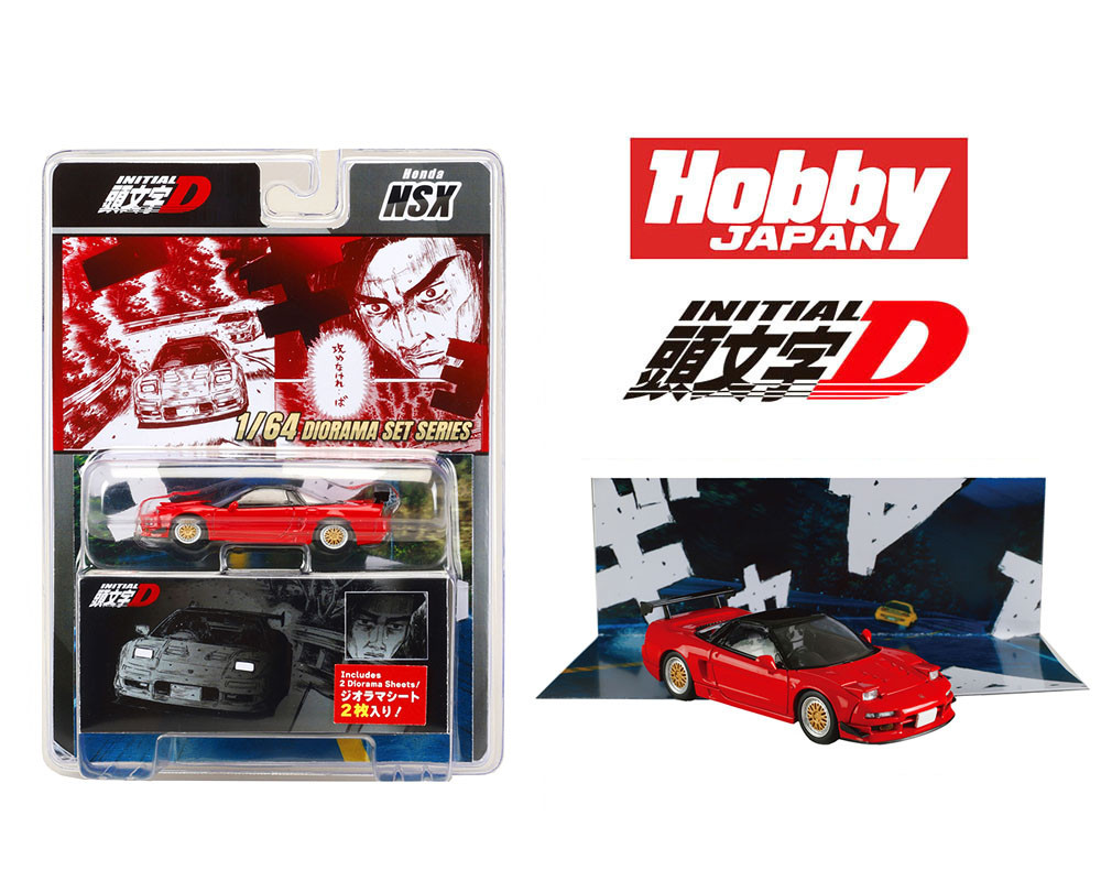 1/64 Hobby Japan Initial D Honda NSX (Red) Initial D Go Hojo VS Keisuke Takahashi Diecast Car Model