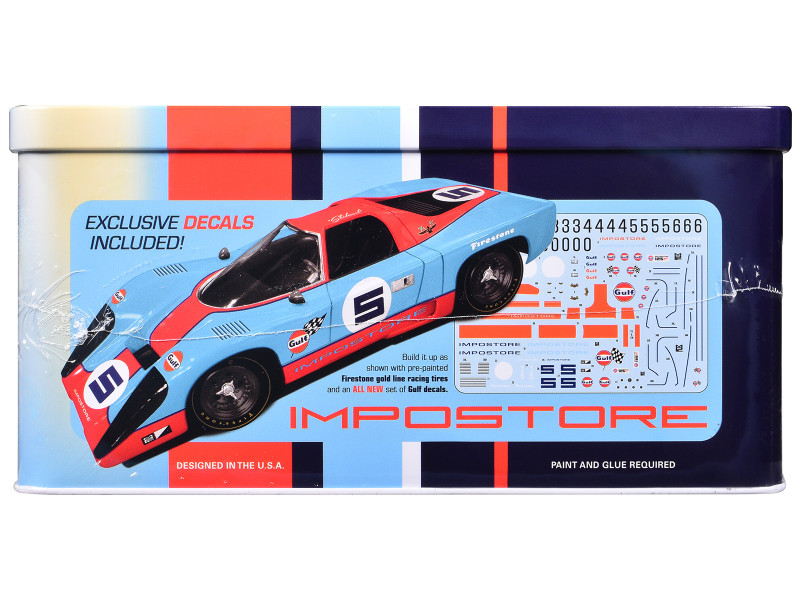 Skill 2 Model Kit Gulf Racing Impostore with Collector Tin 1/25 Plastic Model by MPC