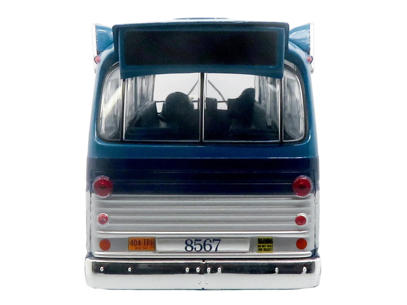 1963 GM TDH-5303 Transit Bus "MTA New York City Surface Transit" Blue Two-Tone with Graphics "The Bus & Motorcoach Collection" Limited Edition to 504 pieces Worldwide 1/43 Plastic Model by Iconic Replicas