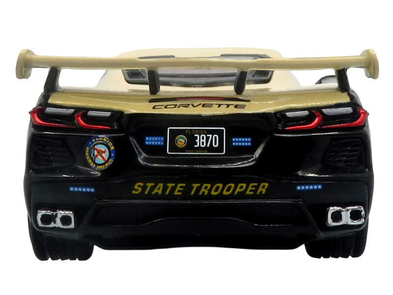 2023 Chevrolet Corvette C8 Stingray Police Interceptor "Florida Highway Patrol (FHP)" Black with Cream Top 1/43 Diecast Model by Iconic Replicas