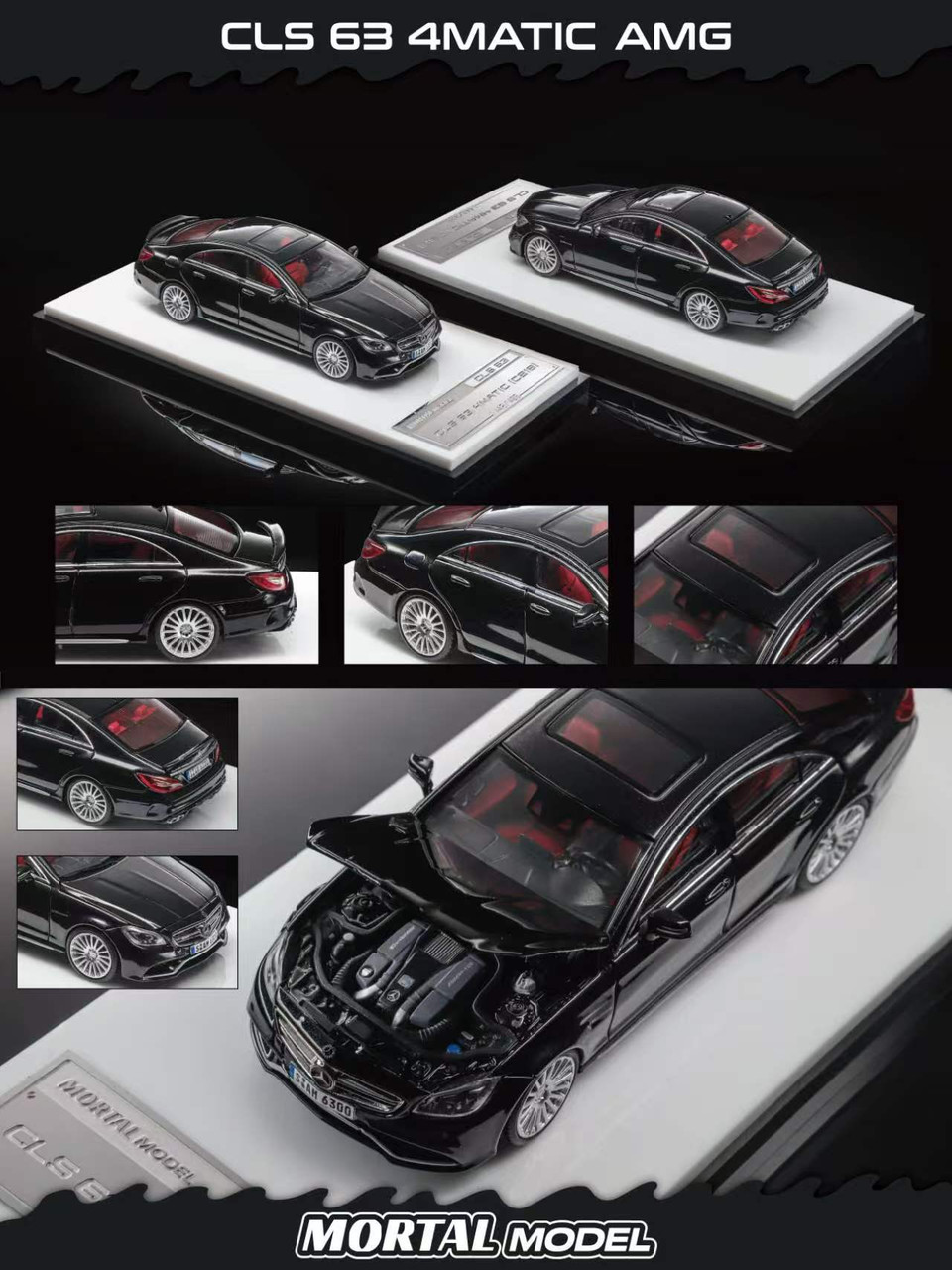 1/64 Mortal Nissan Mercedes-Benz CLS63 4Matic AMG (Black) Diecast Car Model