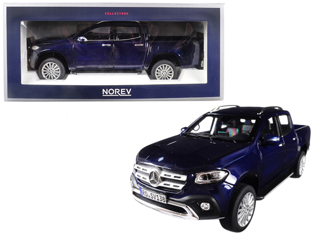 2017 Mercedes Benz X-Class Pickup Truck Dark Blue Metallic 1/18 Diecast  Model Car by Norev