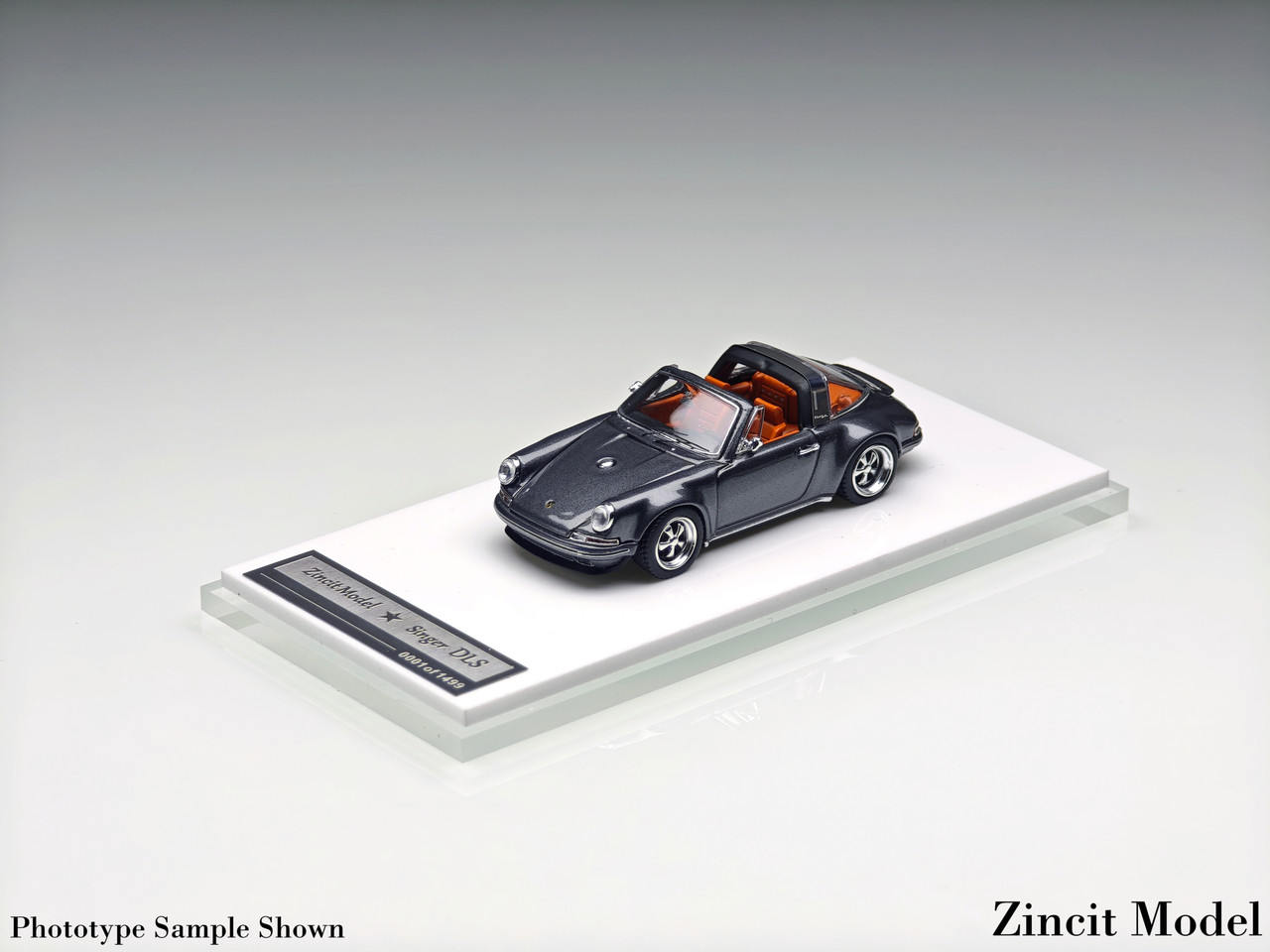 1/64 Zincit Model Porsche 911 964 Singer (Metallic Grey) Diecast