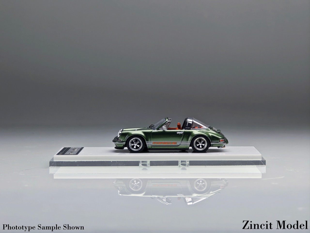 1/64 Zincit Model Porsche 911 964 Singer (Green) Diecast Car Model