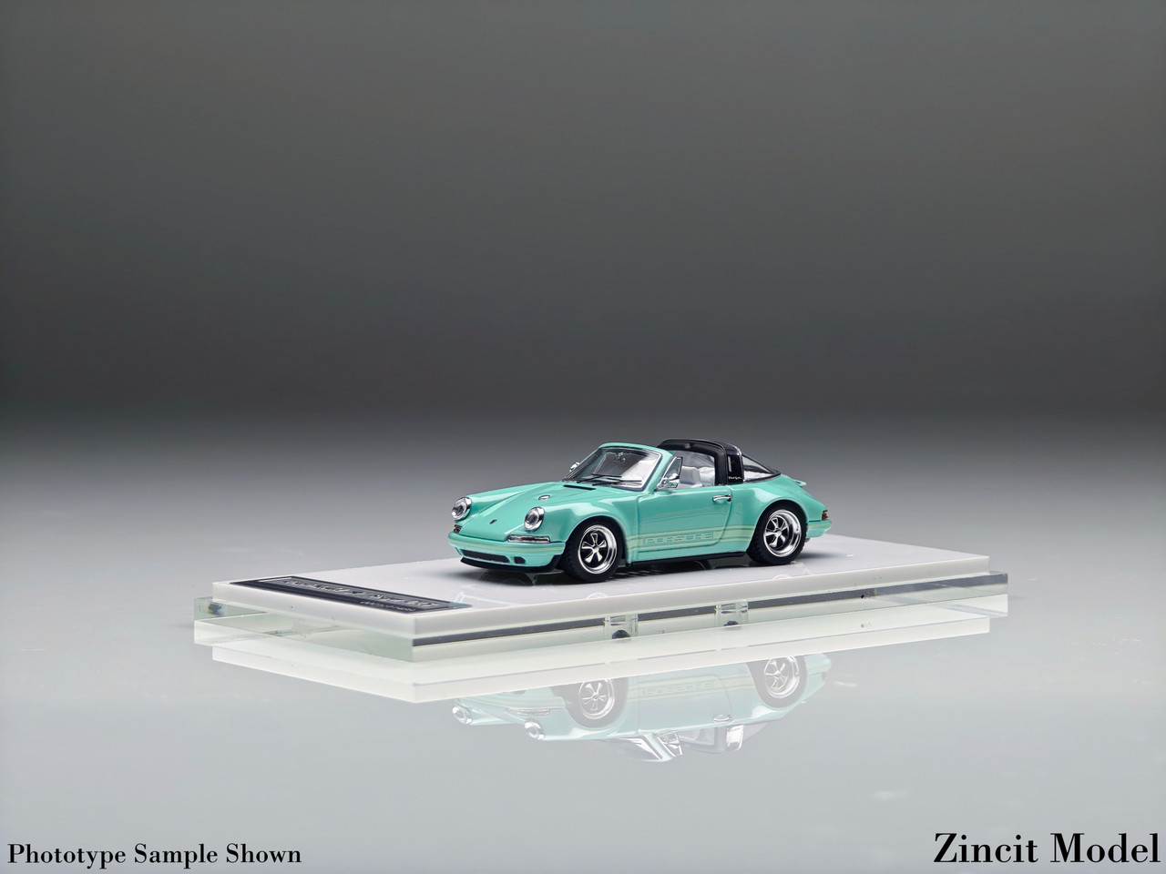 1/64 Zincit Model Porsche 911 964 Singer (Tiffany Blue) Diecast Car Model