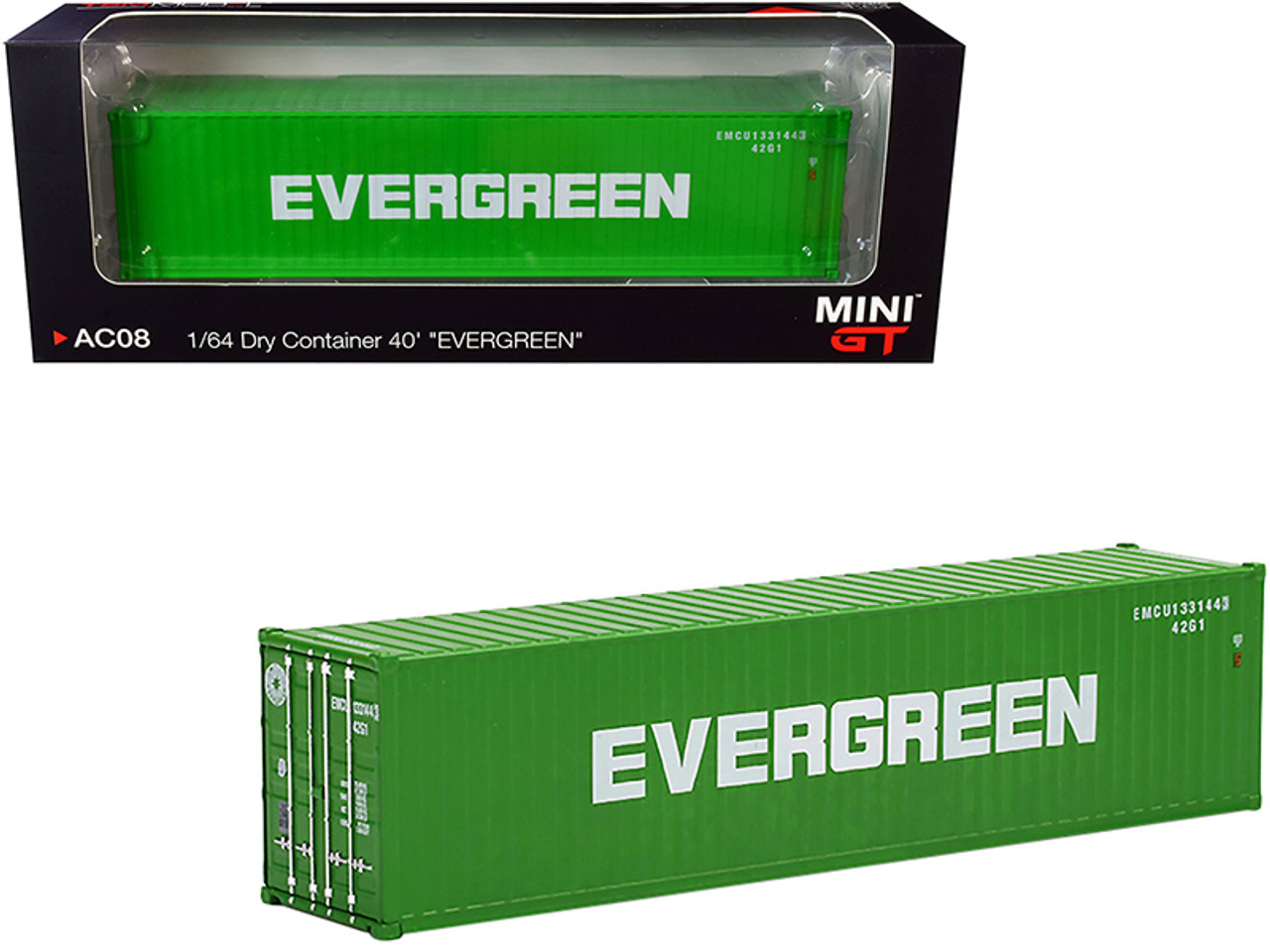 40' Dry Goods Container "EverGreen" Green 1/64 Diecast Model by True Scale Miniatures