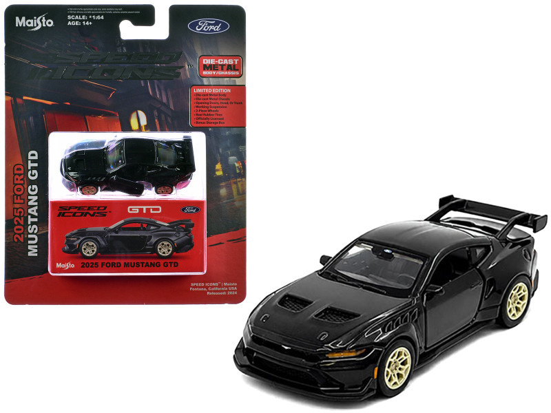 1/64 Maisto Speed Icons Ford Mustang GTD (Black) Diecast Car Model