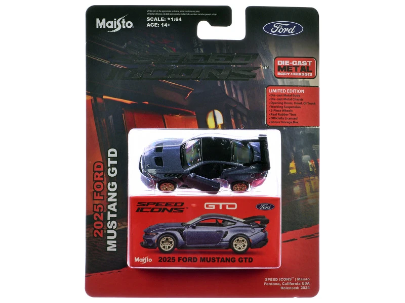 1/64 Maisto Speed Icons Ford Mustang GTD (Metallic Purple) Diecast Car Model
