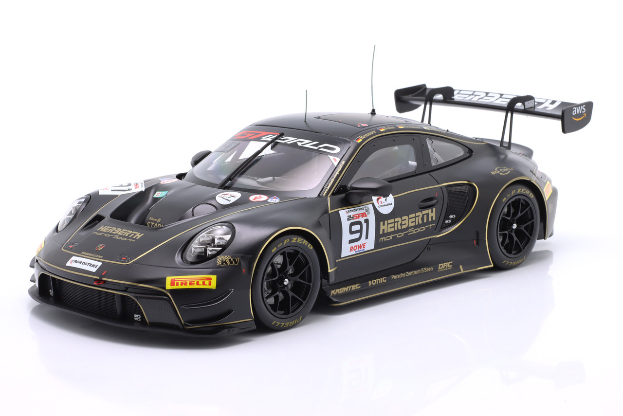 1/18 Ixo 2025 Porsche 911 GT3 R (992) #91 24h Spa Herberth Motorsport Ralf Bohn, Axcil Jefferies, Alfred Renauer, Robert Renauer Diecast Car Model