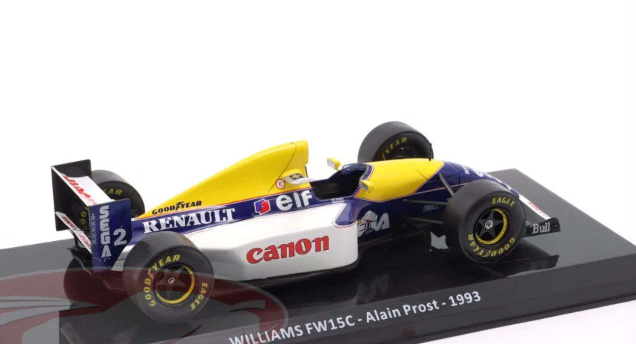 1/24 Premium Collectibles 1993 F1 Alain Prost Williams FW15C #2 Formula 1 World Champion Diecast Car Model