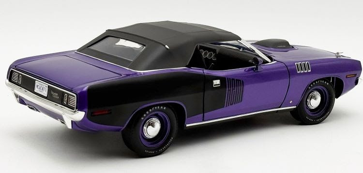 1/18 ACME 1971 Plymouth HEMI Cuda Convertible (Plum Crazy Purple) Diecast Car Model