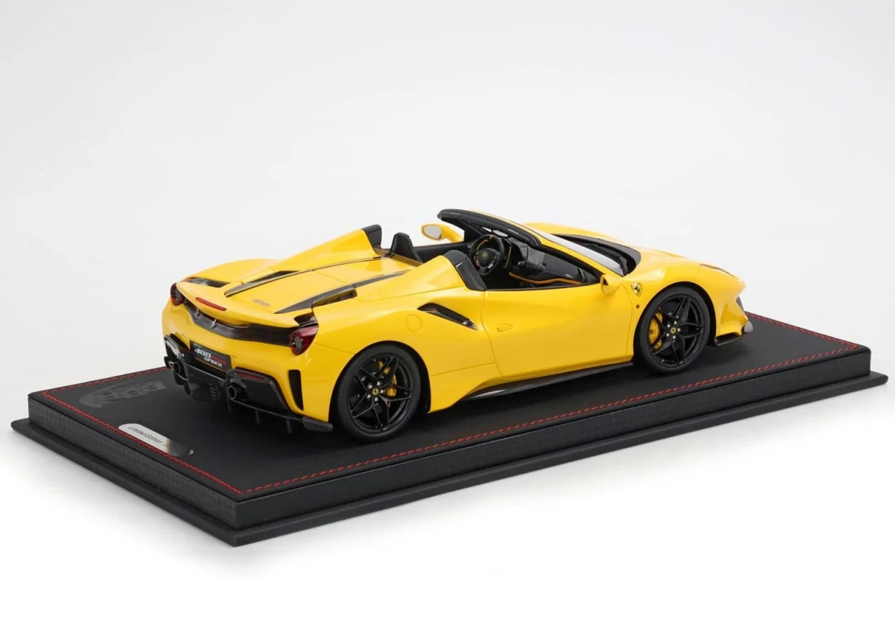 1/18 BBR Ferrari 488 Pista Spider (Modena Yellow with Black Stripes) Car Model Limited 48 Pieces