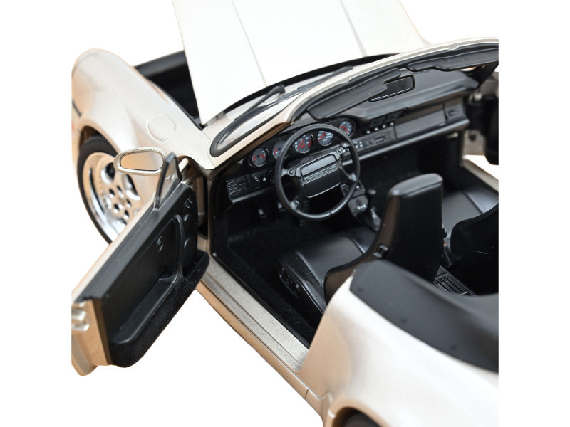 1992 Porsche 911 Carrera 2 Turbo Look Cabriolet Zermatt Silver Metallic 1/18 Diecast Model Car by Norev