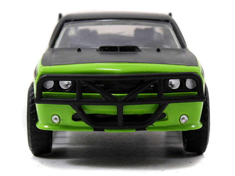 Letty's Dodge Challenger SRT8 Green with Matt Black Top and Hood and Black Stripes "Furious 7" (2015) Movie "Fast & Furious 25th Anniversary" Series 1/32 Diecast Car Model by Jada