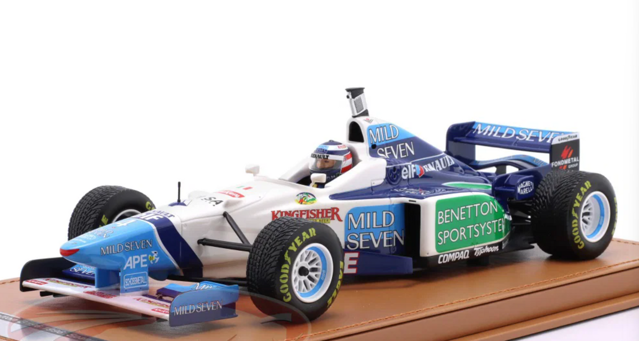 1/18 Tecnomodel 1996 F1 Gerhard Berger Benetton B196 #4 Spanish GP Car Model