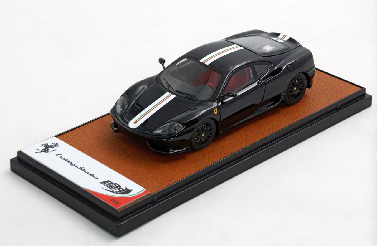 1/43 BBR Ferrari 360 Challenge Stradale (Nero DS Black with Italian Flag Stripe) Car Model Limited 52 Pieces