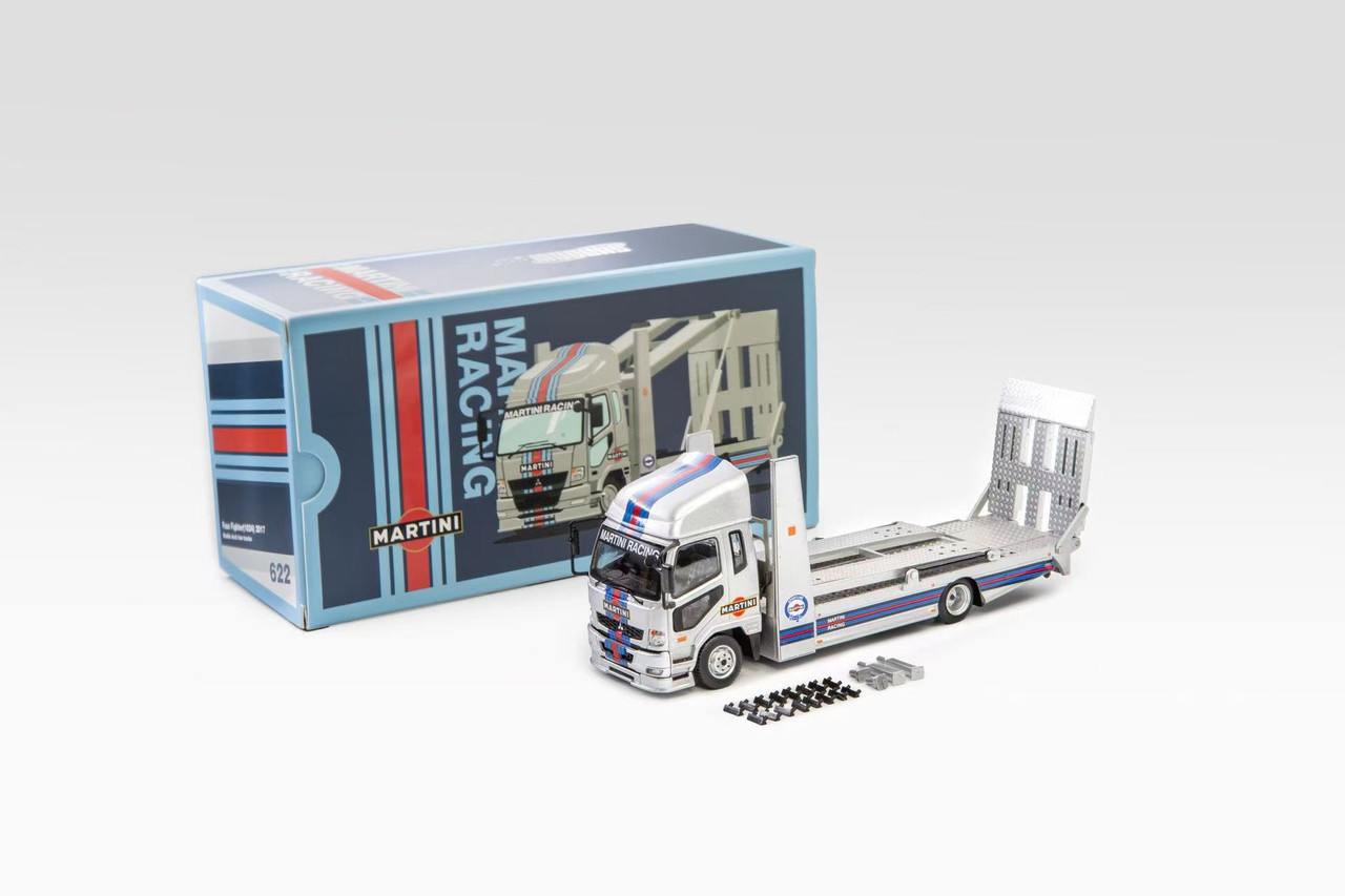 1/64 Shadow Pro Mitsubishi Fuso Fighter MK2 Double Level Trailer Truck Martini Diecast Model