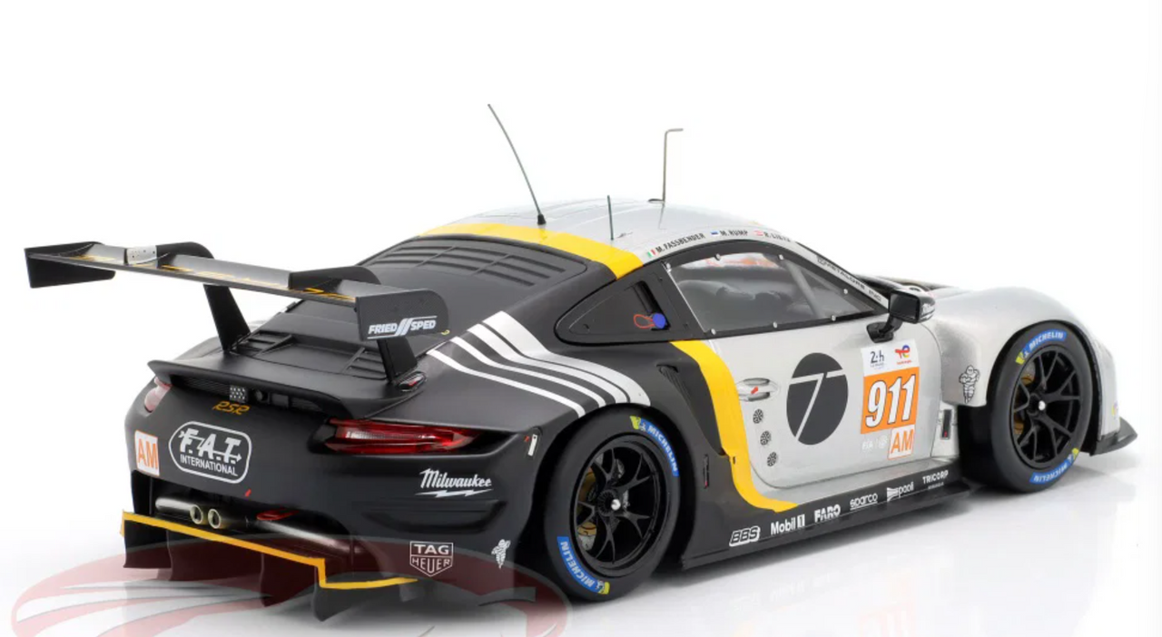 1/18 Ixo 2023 Porsche 911 RSR-19 #911 24h LeMans Proton Competition Michael Fassbender, Richard Lietz, Martin Rump Diecast Car Model