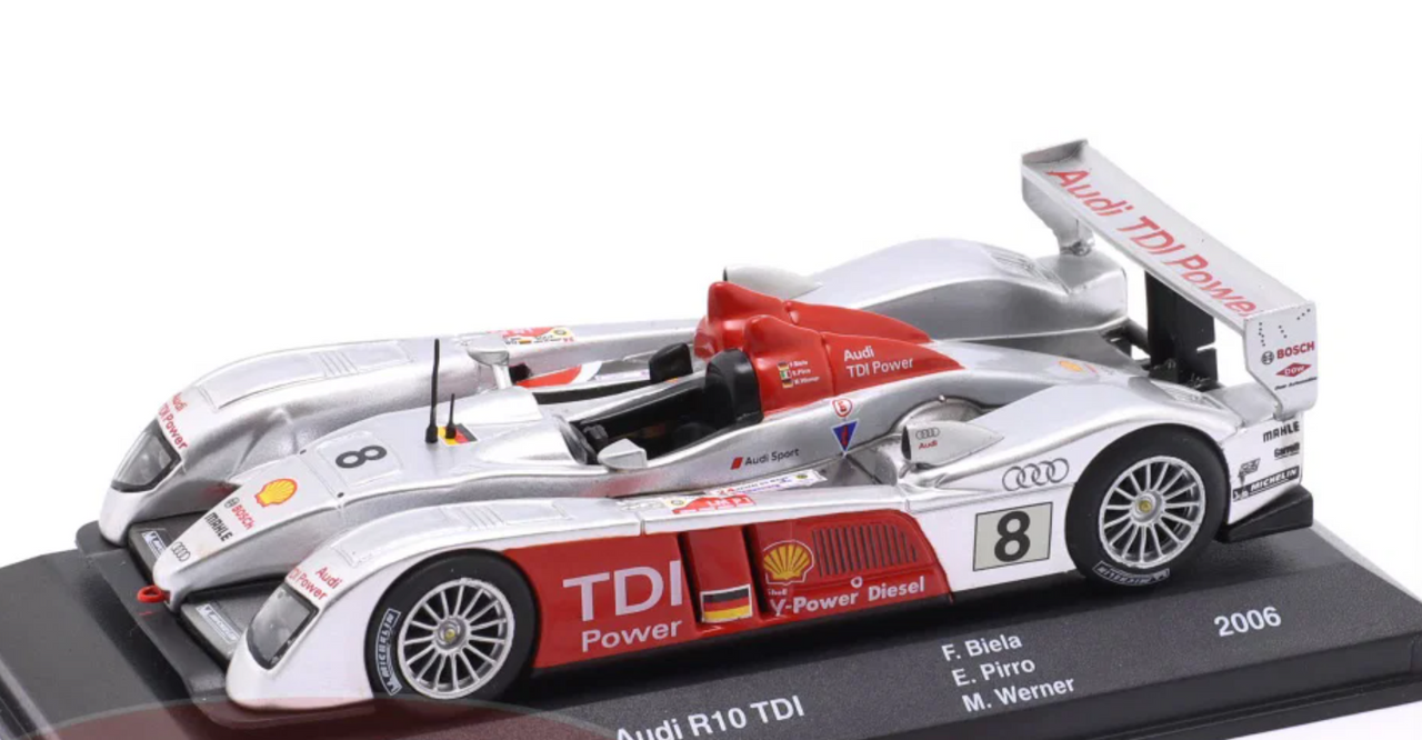 1/43 Altaya 2006 Audi R10 TDI #8 Winner 24h LeMans Audi Sport Team Joest Frank Biela, Marco werner, Emanuele Pirro Diecast Car Model