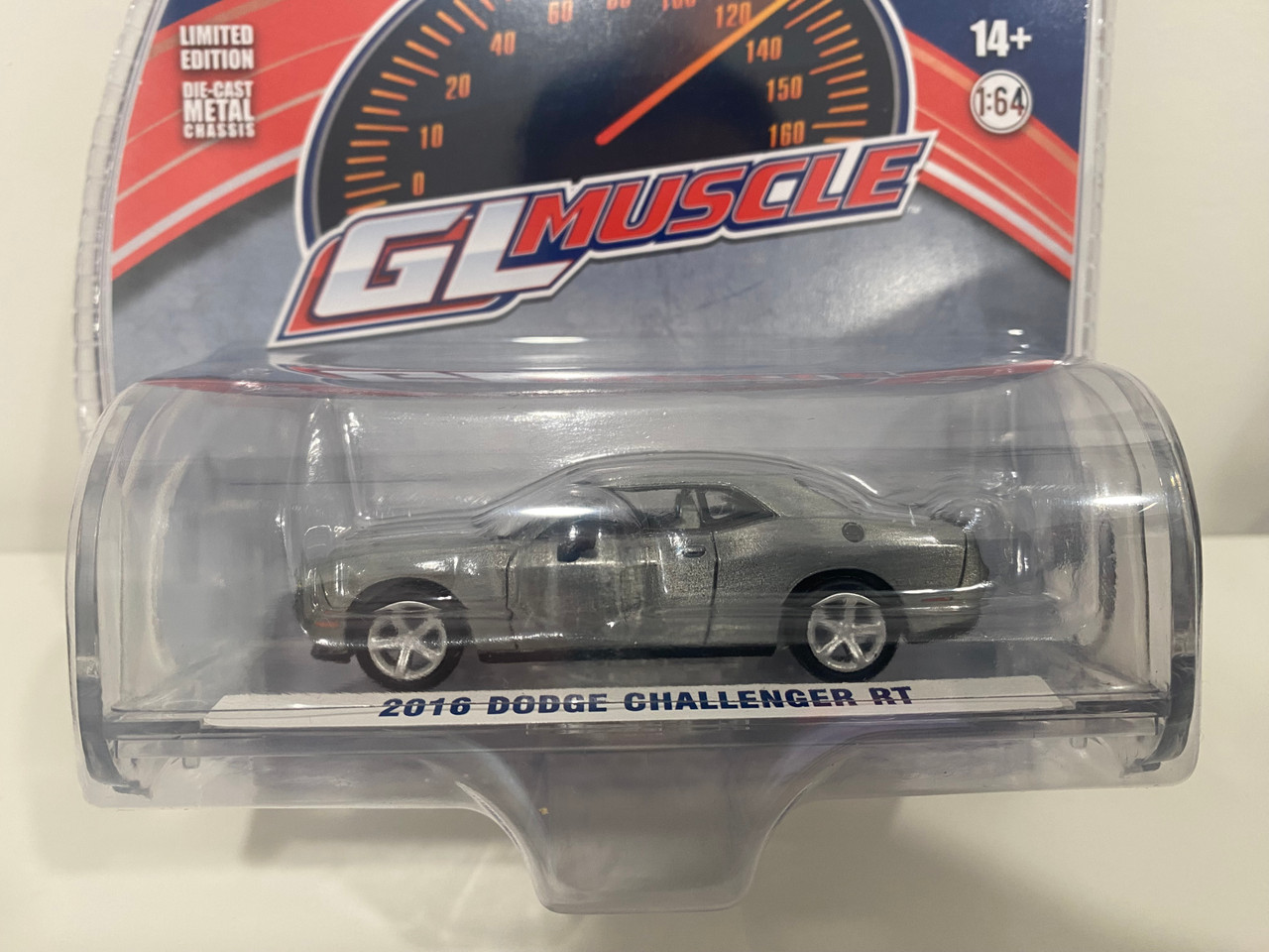 CHASE CAR 1/64 Greenlight 2016 Dodge Challenger RT Torred (Chrome Silver) Diecast Car Model