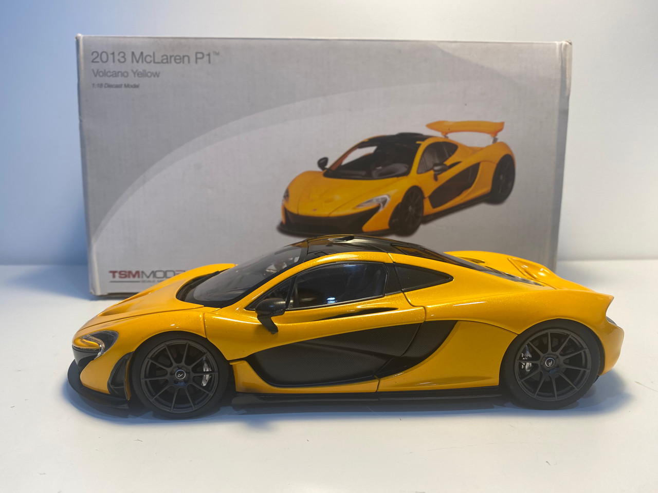 DAMAGED AS-IS 1/18 TSM 2013 Mclaren P1 (Volcano Yellow) Diecast Car Model