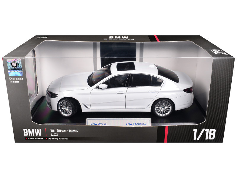 BMW 5 Series LCI White Metallic with Moonroof 1/18 Diecast Model Car by Heimanba