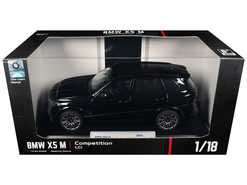BMW X5 M Competition LCI Black Metallic with Moonroof 1/18 Diecast Model Car by Heimanba
