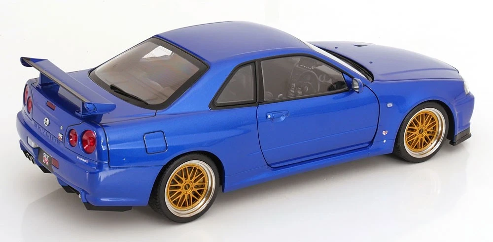 1/12 KK-Scale 2001 Nissan Skyline GT-R (R34) V-Spec II BBS Rims (Blue Metallic) Diecast Car Model
