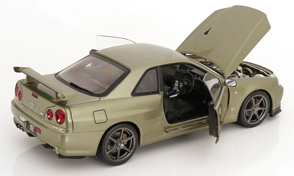 1/12 KK-Scale 2001 Nissan Skyline GT-R (R34) V-Spec II OEM Rims (Light Green Metallic) Diecast Car Model