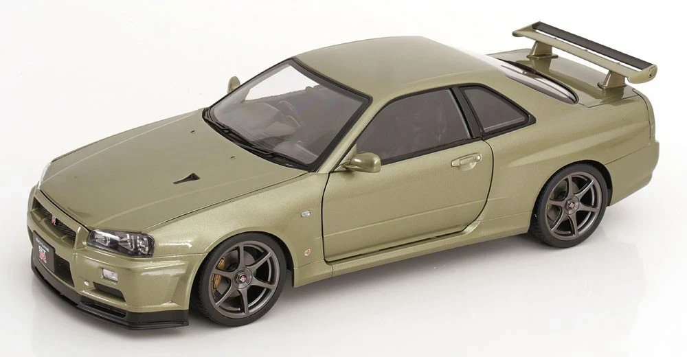 1/12 KK-Scale 2001 Nissan Skyline GT-R (R34) V-Spec II OEM Rims (Light Green Metallic) Diecast Car Model