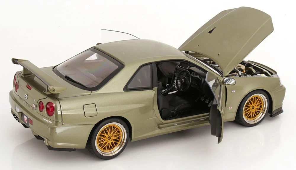 1/12 KK-Scale 2001 Nissan Skyline GT-R (R34) V-Spec II BBS Rims (Light Green Metallic) Diecast Car Model