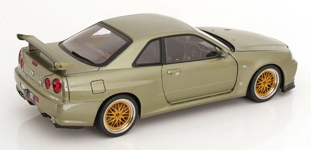 1/12 KK-Scale 2001 Nissan Skyline GT-R (R34) V-Spec II BBS Rims (Light Green Metallic) Diecast Car Model