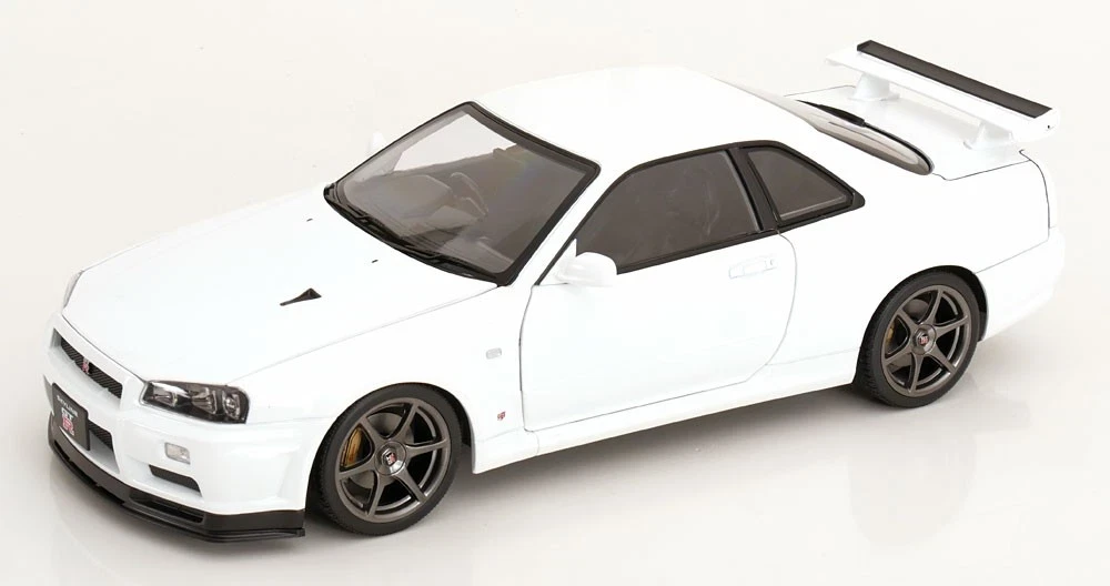 1/12 KK-Scale 2001 Nissan Skyline GT-R (R34) V-Spec II OEM Rims (White) Diecast Car Model