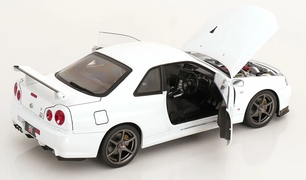 1/12 KK-Scale 2001 Nissan Skyline GT-R (R34) V-Spec II OEM Rims (White) Diecast Car Model