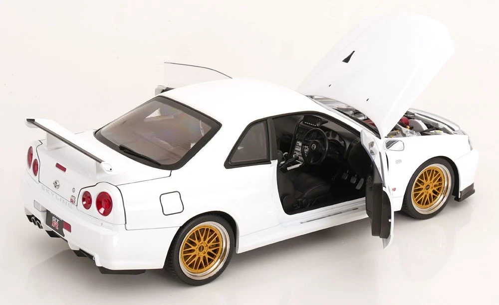 1/12 KK-Scale 2001 Nissan Skyline GT-R (R34) V-Spec II BBS Rims (White) Diecast Car Model