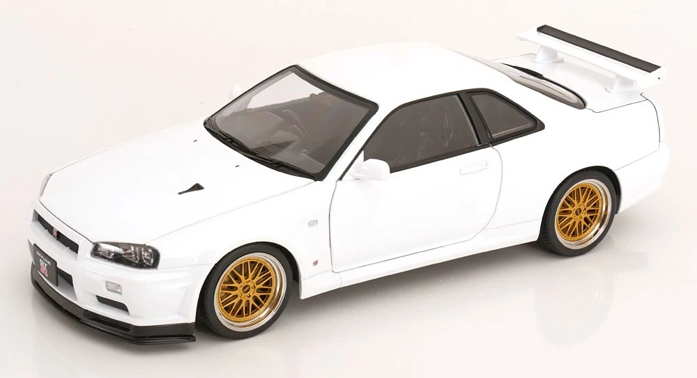 1/12 KK-Scale 2001 Nissan Skyline GT-R (R34) V-Spec II BBS Rims (White) Diecast Car Model