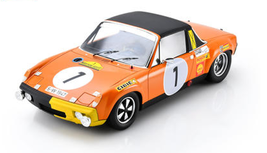 1/18 Spark Porsche 914/6 No.1 Winner Marathon de la Route 1970 G. Larrousse - H. Marko - C. Haldi Car Model