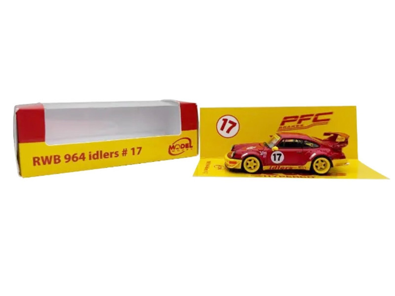 RWB 964 #17 "Idlers Club" Red with Yellow Accents 1/64 Diecast Model Car by Model Model
