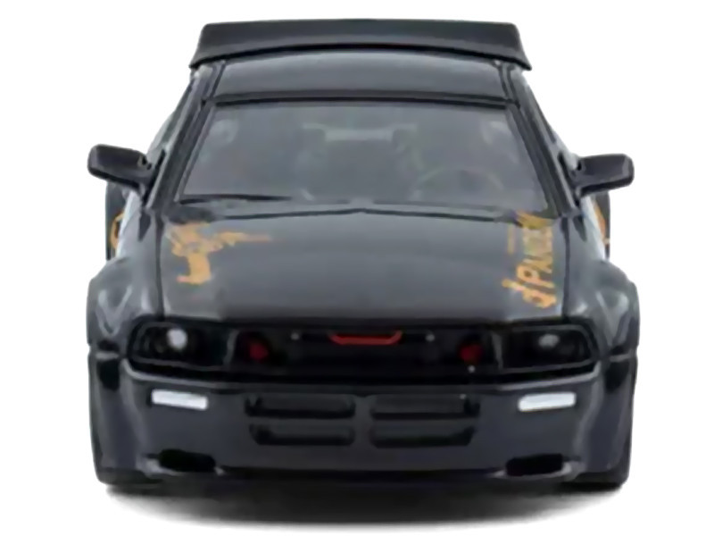 Pandem Mustang Black with Gold Graphics 1/64 Diecast Model Car by Model Model